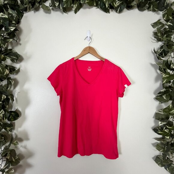 Arc’teryx Athletic Short Sleeve V-Neck Shirt Graphic Pink Women’s Size L - Picture 1 of 9